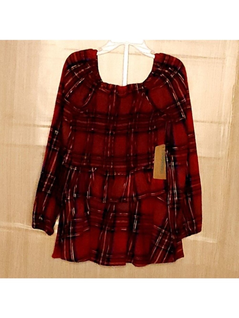 Therabouts Girls New Red Plaid Long Sleeve Top And Skirt Outfit 6-6X